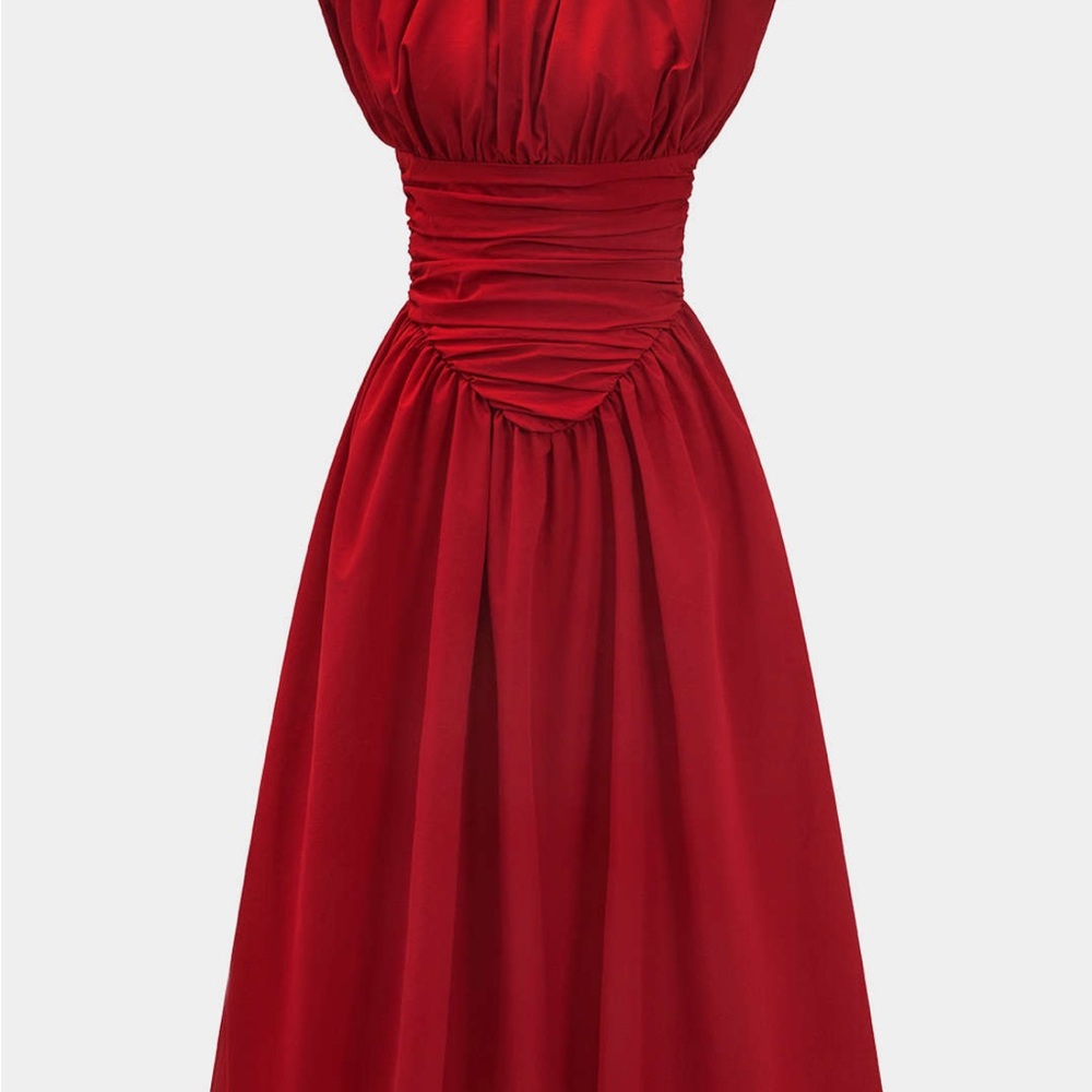 Chic Strapless Red Dress